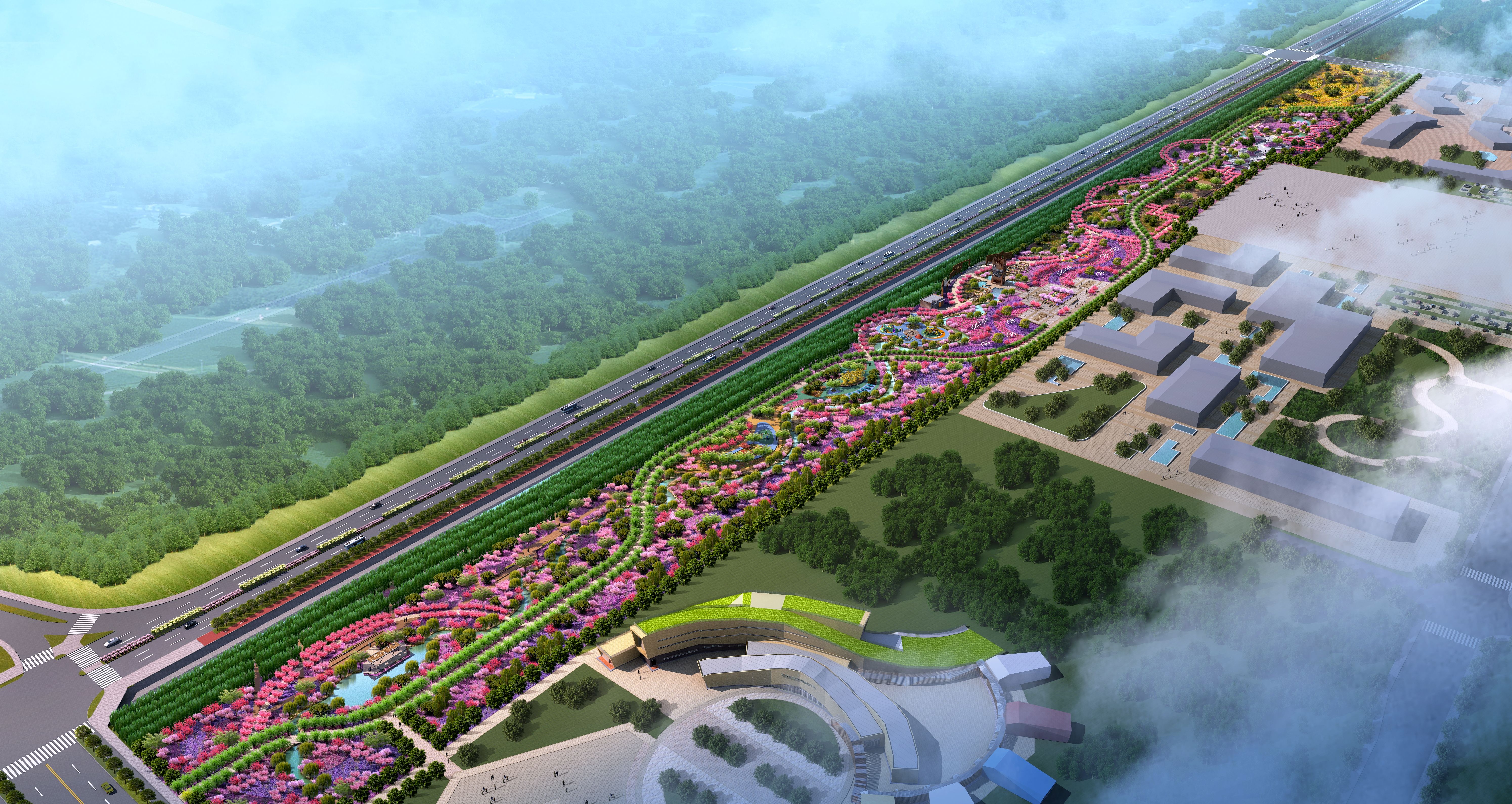 克拉玛依独山子区滨河景观带花溪项目